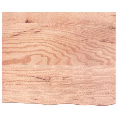 vidaXL Encimera baño madera maciza tratada marrón claro 60x50x(2-6) cm