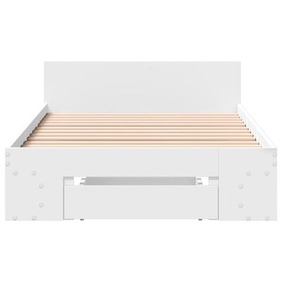 vidaXL Cama con cajón madera de ingeniería blanco 100x200 cm