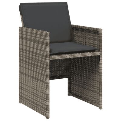 vidaXL Set comedor jardín 9 pzas y cojines ratán sintético gris