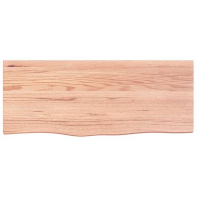 vidaXL Tablero mesa madera roble tratada marrón claro 100x40x(2-4) cm