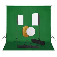 vidaXL Kit de estudio fotográfico con luces softbox, fondo y reflector