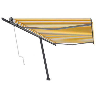 vidaXL Toldo de pie automático amarillo y blanco 500x300 cm