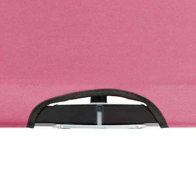 vidaXL Tumbona doble plegable acero rosa