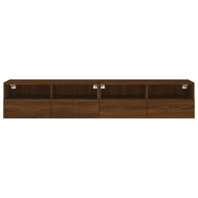 vidaXL Muebles de pared para TV 2 uds madera roble marrón 80x30x30 cm