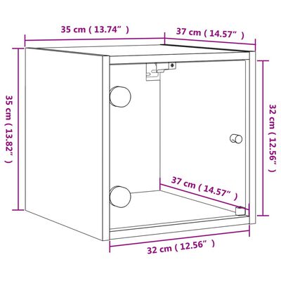 vidaXL Mesitas de noche con puertas de vidrio 2 uds blanco 35x37x35 cm