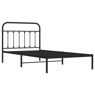 vidaXL Estructura cama sin colchón con cabecero metal negro 100x200 cm