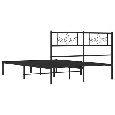 vidaXL Estructura cama sin colchón con cabecero metal negro 150x200 cm