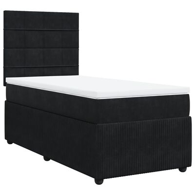 vidaXL Cama box spring con colchón cuero sintético negro 90x190 cm