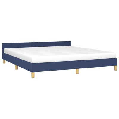 vidaXL Estructura de cama con cabecero sin colchón tela azul 180x200cm