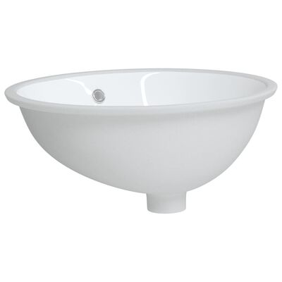 vidaXL Lavabo de baño ovalado cerámica blanco 49x40,5x21 cm