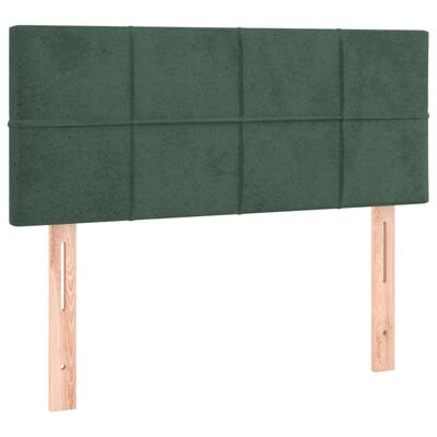 vidaXL Cama box spring colchón y LED terciopelo verde oscuro 90x200 cm