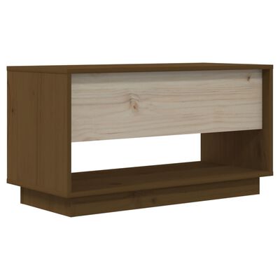 vidaXL Mueble de TV madera maciza de pino marrón miel 74x34x40 cm