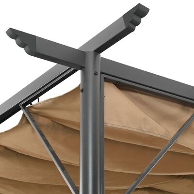 vidaXL Pérgola con tejado retráctil acero gris taupe 3x3 m 180 g/m²