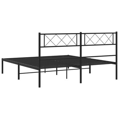 vidaXL Estructura cama sin colchón con cabecero metal negro 120x200 cm