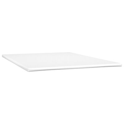 vidaXL Cama box spring colchón y LED cuero sintético blanco 140x200 cm