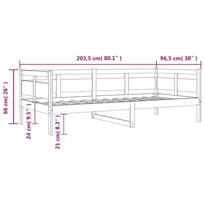 vidaXL Sofá cama madera maciza de pino 90x200 cm