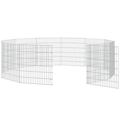 vidaXL Recinto animales corral 12 paneles hierro galvanizado 54x60 cm