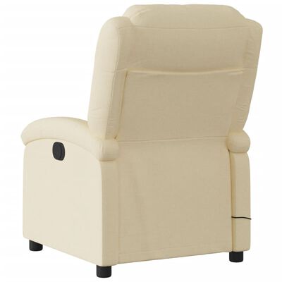 vidaXL Sillón reclinable de masaje eléctrico tela color crema