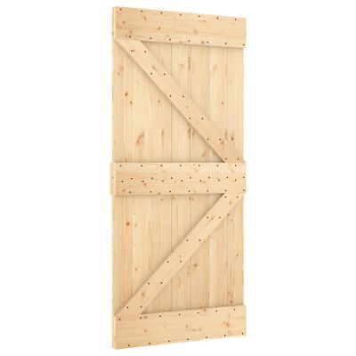 vidaXL Puerta corredera con herrajes madera maciza de pino 100x210 cm