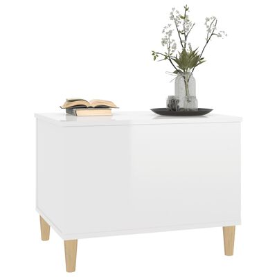 vidaXL Mesa de centro madera contrachapada blanco brillo 60x44,5x45 cm