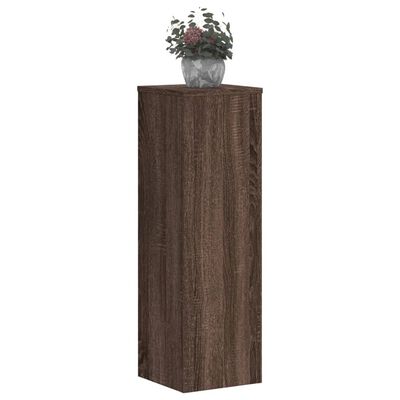 vidaXL Soportes de plantas 2 uds madera marrón roble 25x25x80 cm