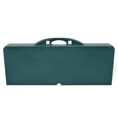 vidaXL Set mesa plegable de camping y 4 taburetes aluminio verde claro