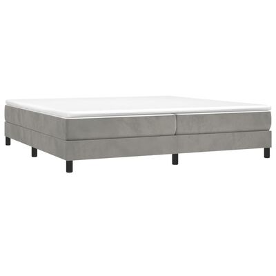 vidaXL Cama box spring con colchón terciopelo gris claro 200x200 cm