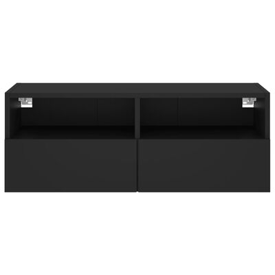 vidaXL Mueble de pared para TV madera de ingeniería negro 80x30x30 cm