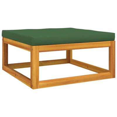 vidaXL Set de muebles de jardín 8 pzas madera maciza con cojines verde