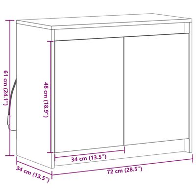 vidaXL Aparador con LED madera de ingeniería roble Sonoma 72x34x61 cm