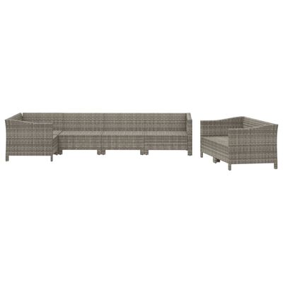 vidaXL Set de muebles de jardín 7 pzas y cojines ratán sintético gris