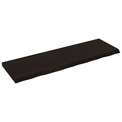 vidaXL Encimera de baño madera tratada marrón oscuro 160x50x(2-6) cm