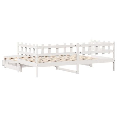 vidaXL Sofá cama nido con cajones madera maciza pino blanca 80x200 cm