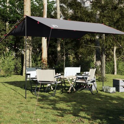 vidaXL Lona de camping impermeable gris y naranja 360x294 cm