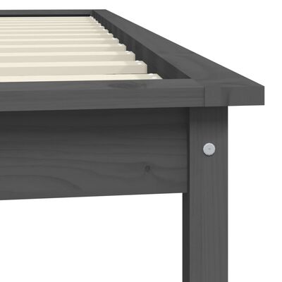 vidaXL Estructura de cama madera maciza de pino gris 90x190 cm