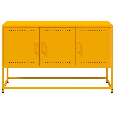 vidaXL Mueble para TV de acero amarillo mostaza 100,5x39x60,5 cm