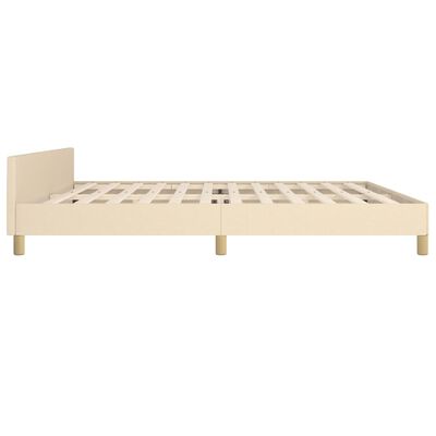 vidaXL Estructura de cama con cabecero de tela color crema 200x200 cm