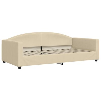 vidaXL Sofá cama nido con colchón tela crema 100x200 cm