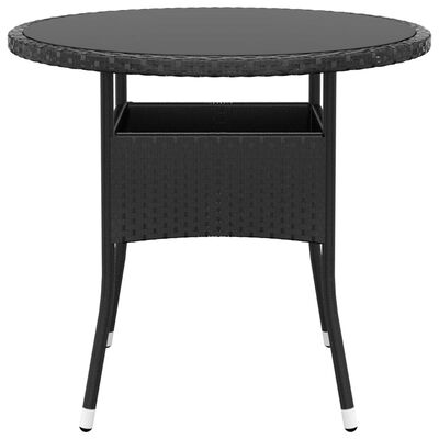 vidaXL Juego de comedor para jardín 3 piezas ratán sintético negro