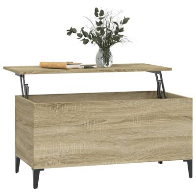 vidaXL Mesa de centro madera contrachapada roble Sonoma 90x44,5x45 cm