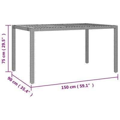 vidaXL Set comedor jardín 7 pzas y cojines ratán sintético gris