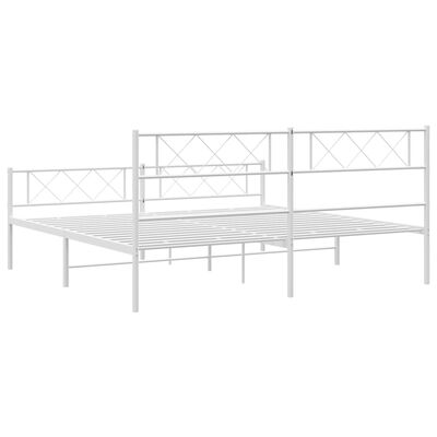 vidaXL Estructura cama sin colchón con estribo metal blanco 193x203 cm