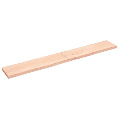 vidaXL Estante de pared madera maciza roble sin tratar 220x30x(2-4) cm