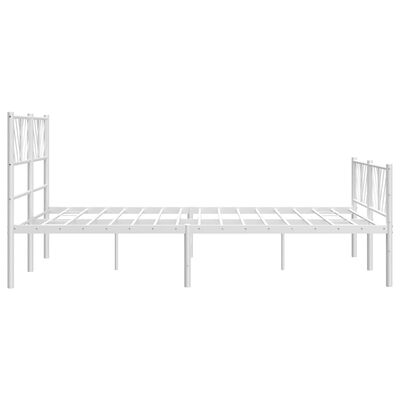 vidaXL Estructura cama sin colchón con estribo metal blanco 135x190 cm