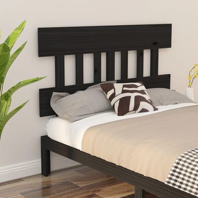 vidaXL Cabecero de cama madera maciza de pino negro 183,5x3x81 cm