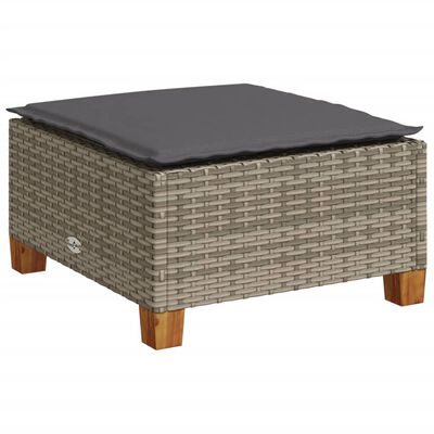 vidaXL Set de muebles de jardín 6 pzas y cojines ratán sintético gris