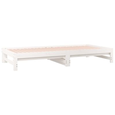 vidaXL Sofá cama extraíble madera maciza de pino blanco 2x(90x200) cm