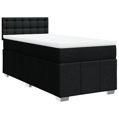 vidaXL Cama box spring con colchón tela negro 80x200 cm