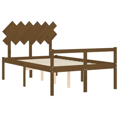 vidaXL Cama para personas mayores cabecero madera maciza marrón miel