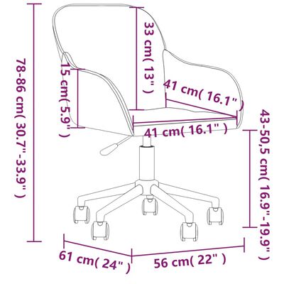 vidaXL Silla de oficina giratoria de terciopelo rojo tinto